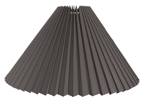 Lampeskærm Plisse 14x30x48 antracit bomuld L-E27